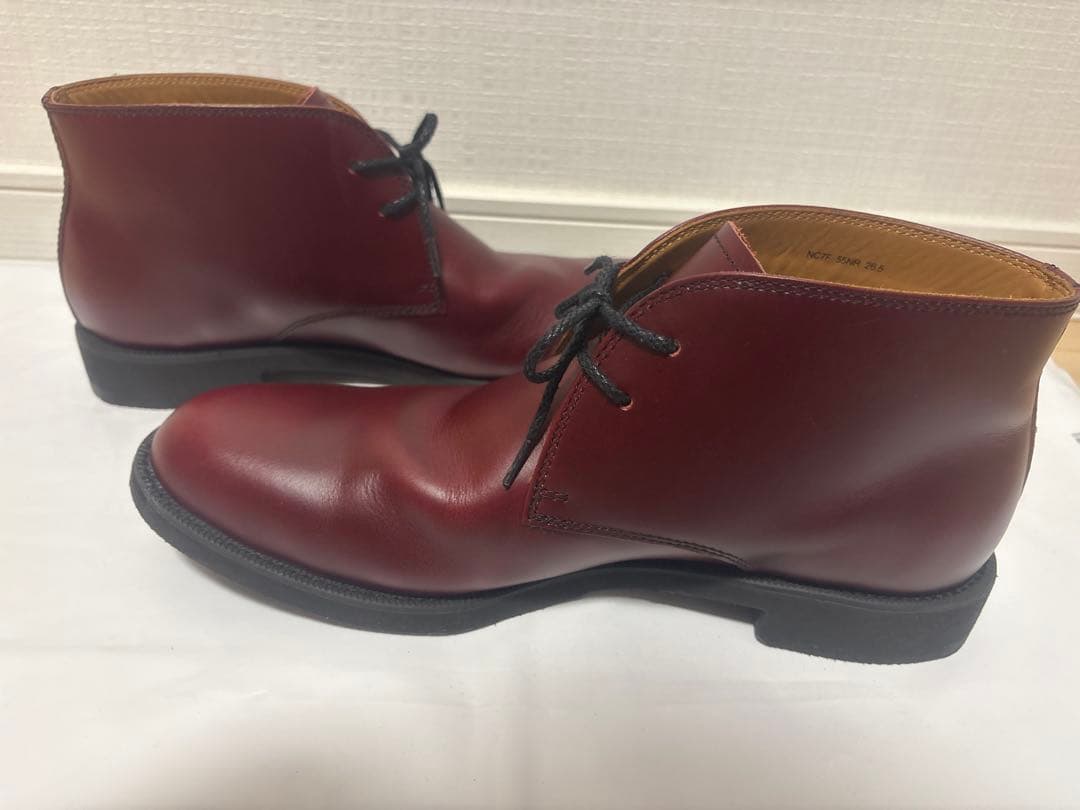 【美品】REGALバーガンディ本革チャッカブーツ26.5cm