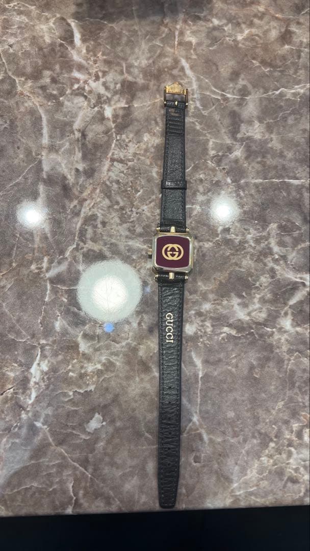 「超激レアビンテージ」本日最終値下げ GUCCI 黒レザー腕時計