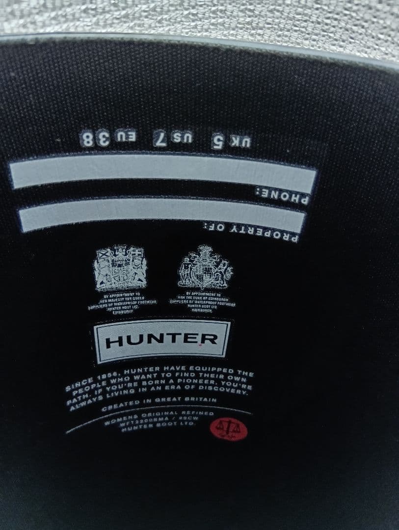 ひろ　HUNTER ブラック レインブーツ バックル付き