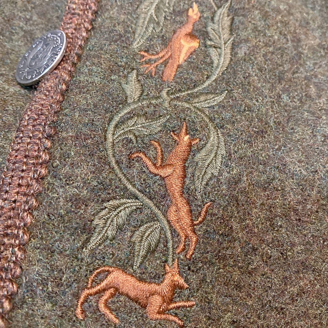 美品 GIESSWEIN ノーカラー チロリアン ウール ジャケット 3L