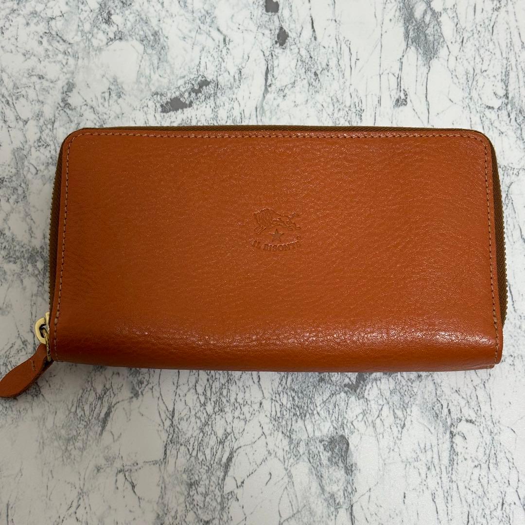 IL BISONTE イルビゾンテ　ブラウン　長財布　ラウンドファスナー