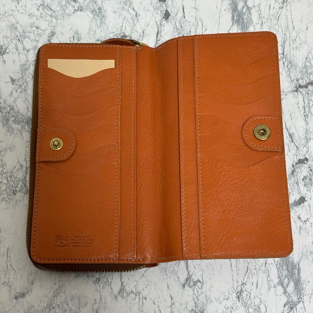 IL BISONTE イルビゾンテ　ブラウン　長財布　ラウンドファスナー