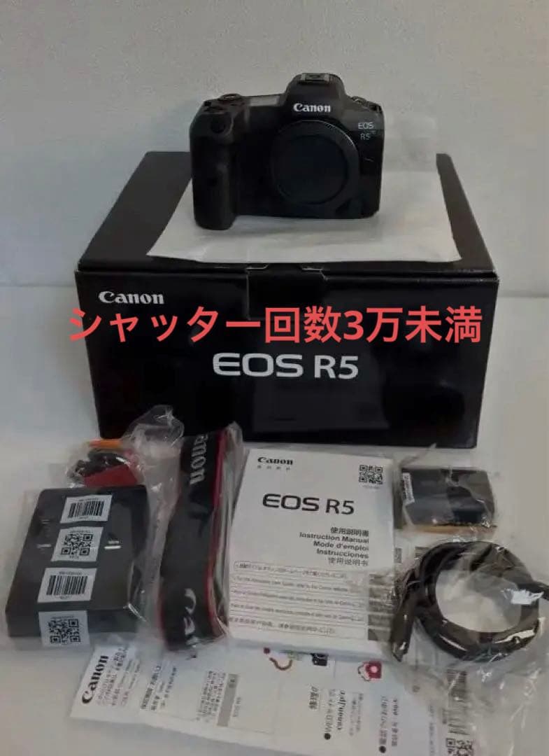 Canon EOS R5 ボディ、 シャッター回数3万未満