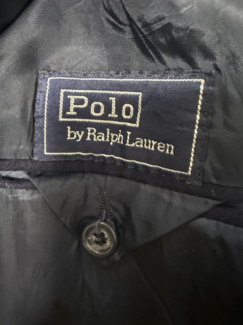 【希少】USA製 ラルフローレン フランネル 紺ブレ 段返り3つボタン 80s