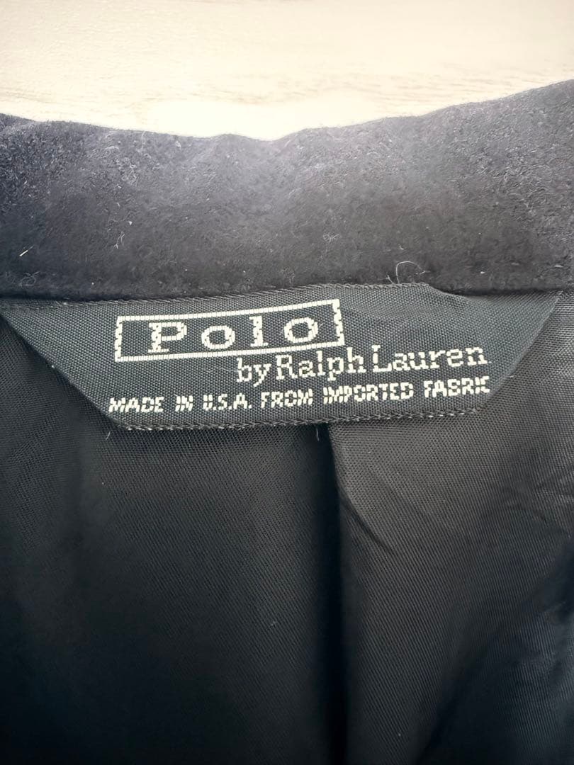 【希少】USA製 ラルフローレン フランネル 紺ブレ 段返り3つボタン 80s