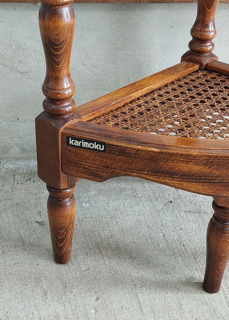 カリモク コロニアル 電話台 コーナーラック フラワースタンド