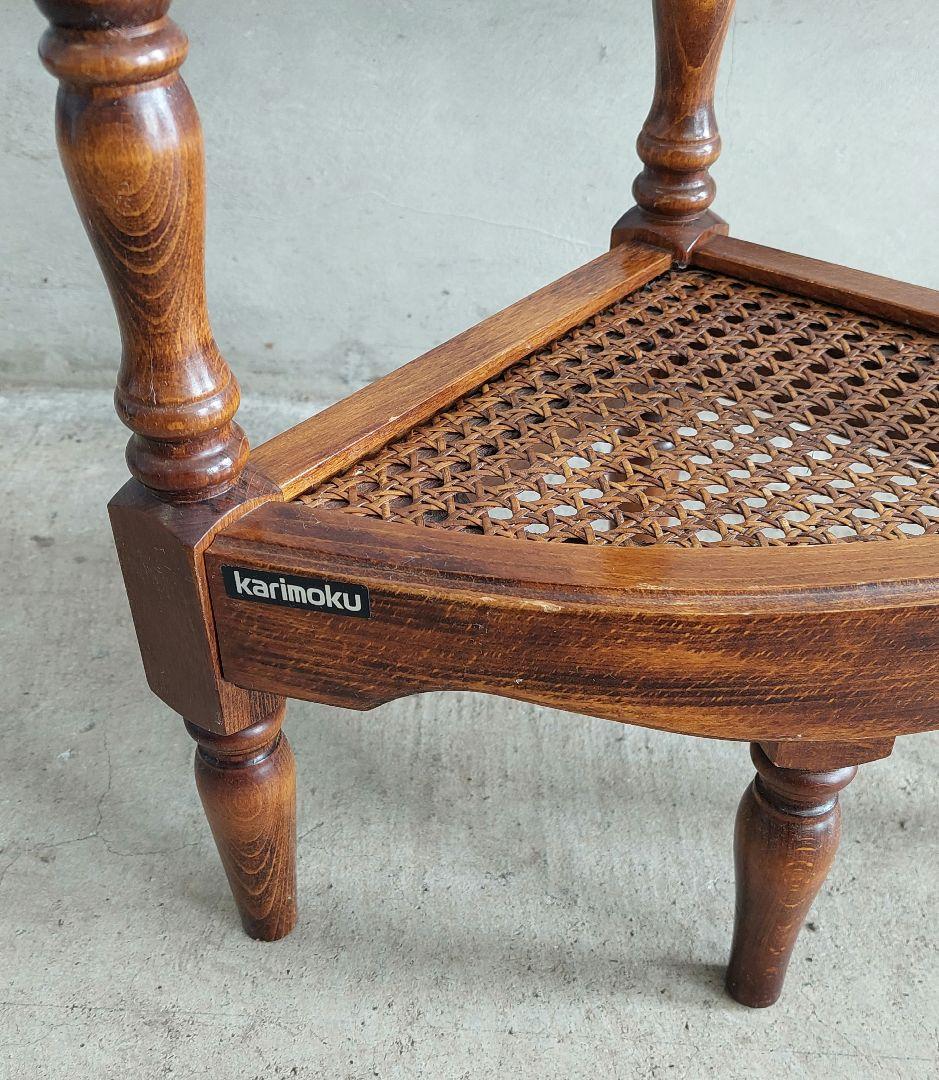 カリモク コロニアル 電話台 コーナーラック フラワースタンド