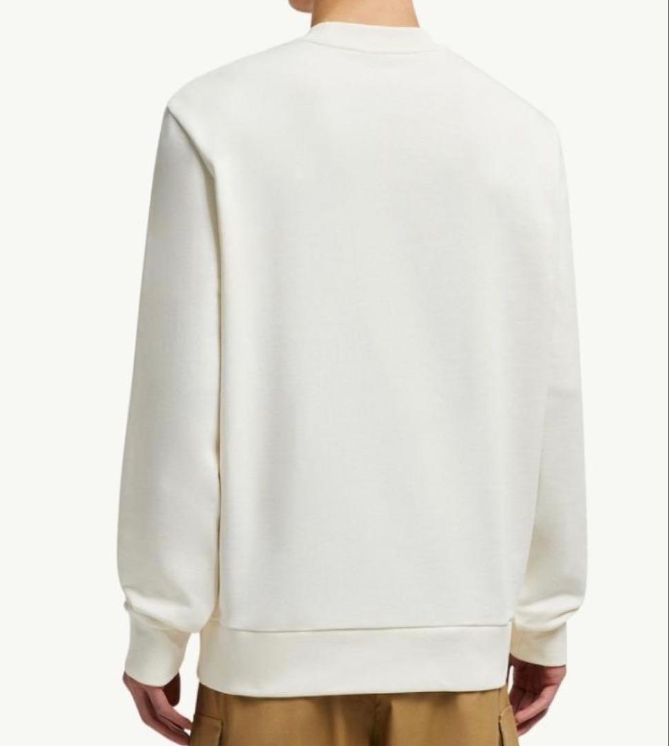 モンクレールのロゴパッチ付きコットンスウェットシャツ　ホワイト