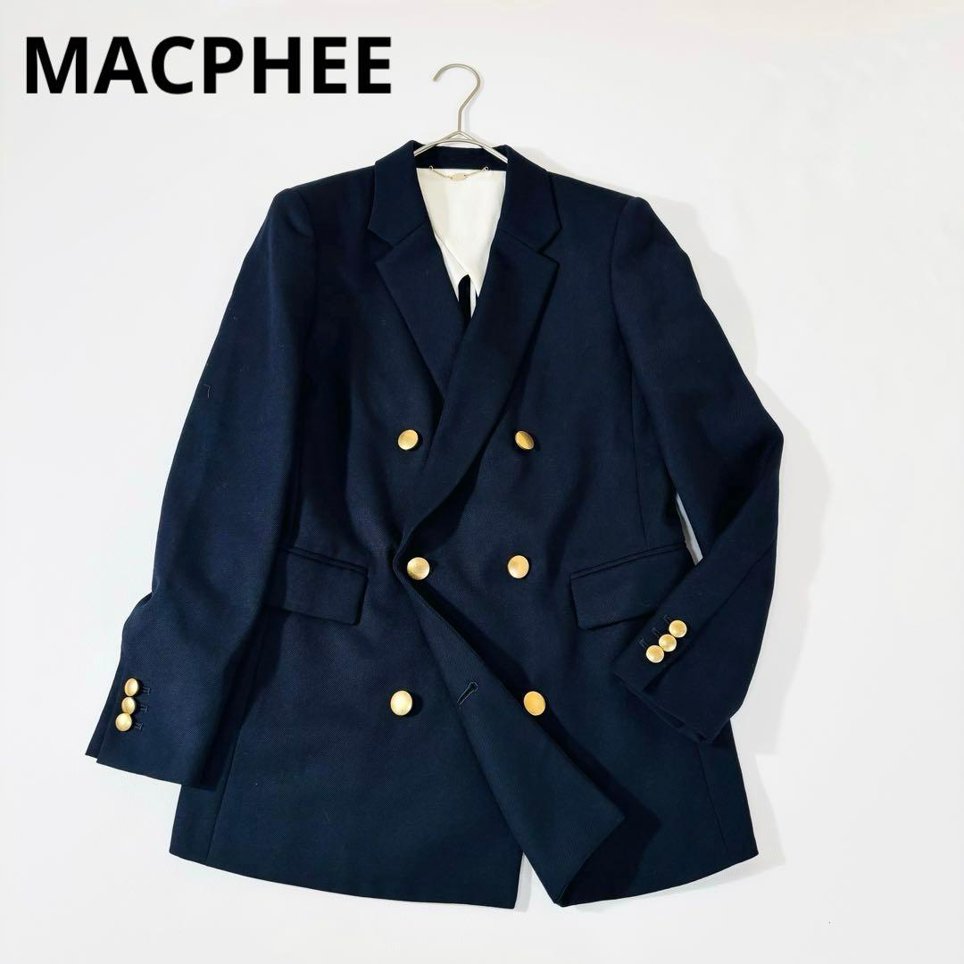 901 美品 マカフィー ウールダブルブレストジャケット ネイビー 近年モデル