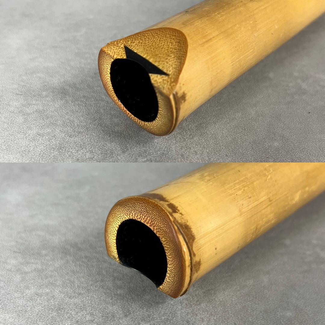 人気　尺八　琴古流　バチ型　銘あり　竹治　1印　2尺3寸　5孔　和楽器