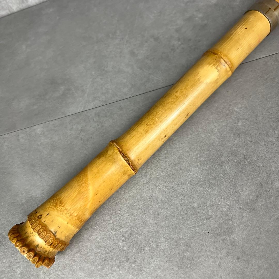 人気　尺八　琴古流　バチ型　銘あり　竹治　1印　2尺3寸　5孔　和楽器