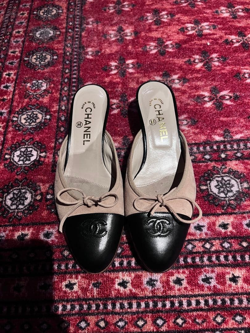 CHANEL ミュール サンダル ベージュ 黒 最終お値下げ