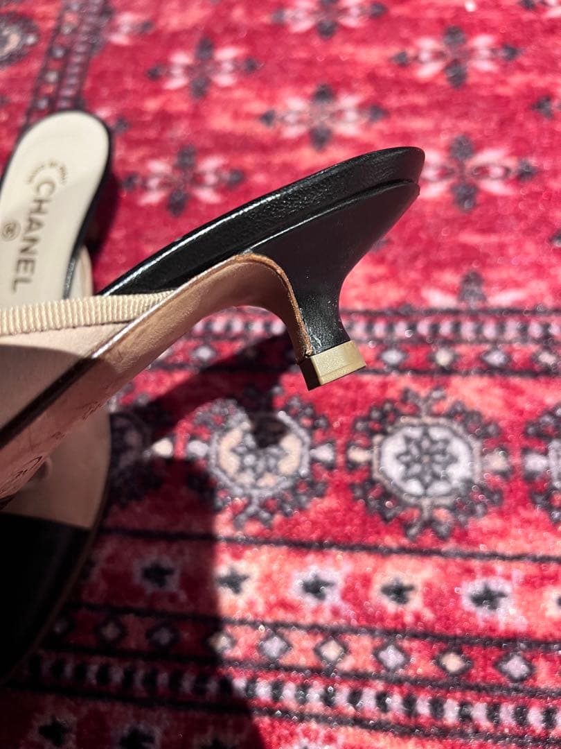 CHANEL ミュール サンダル ベージュ 黒 最終お値下げ