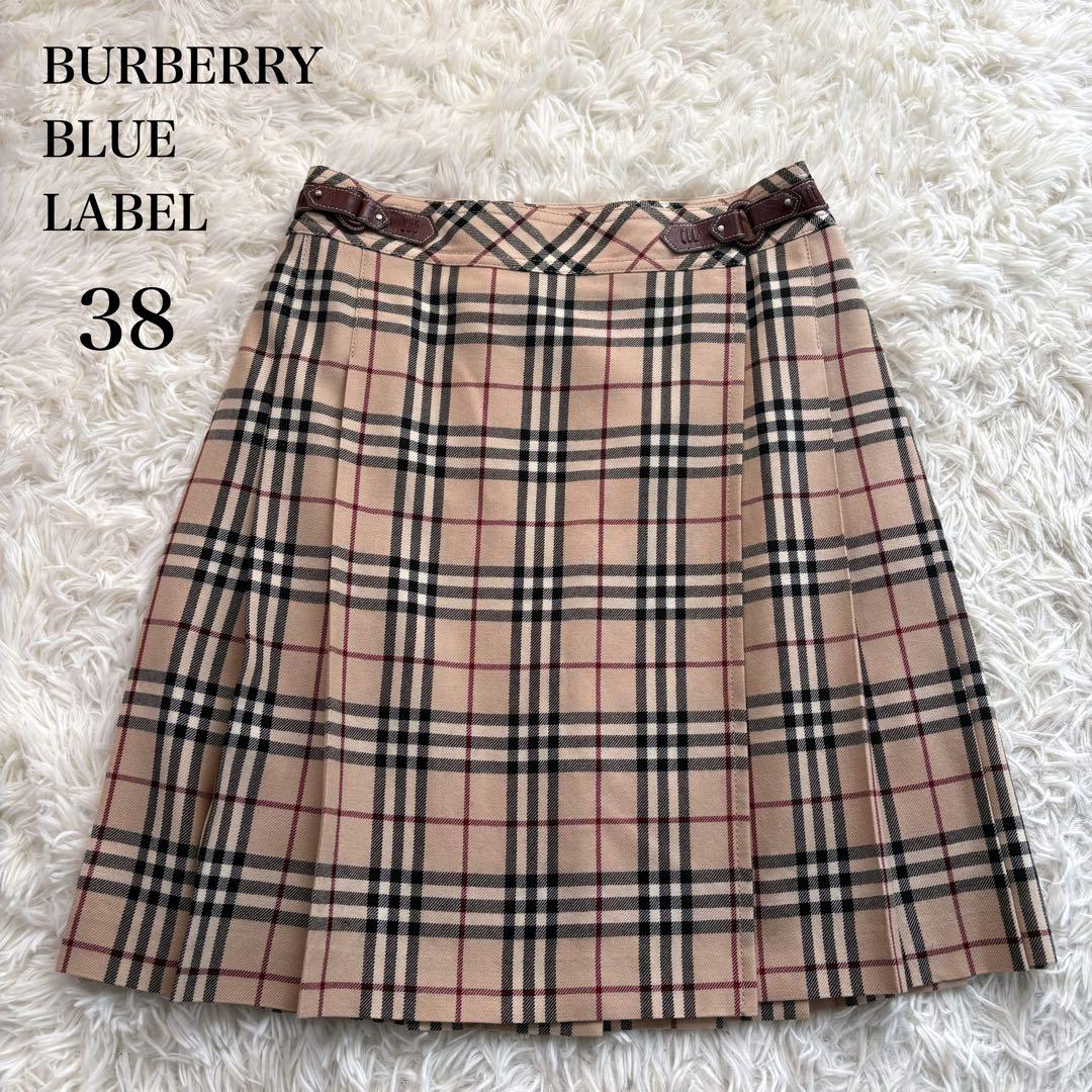 美品 バーバリーブルーレーベル スカート ノバチェック ベージュ 38