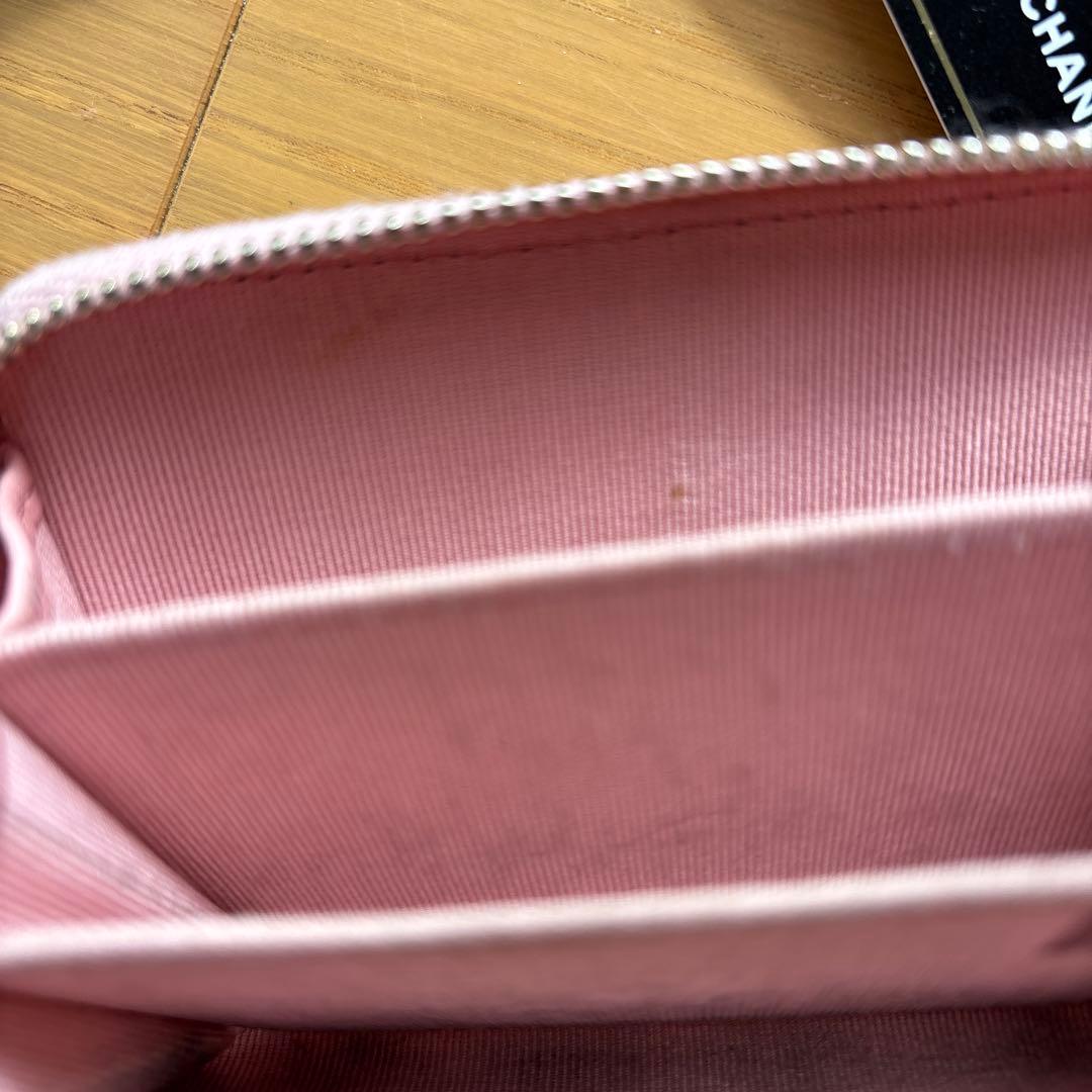専用　CHANEL キルティングキャビアスキン ジップ パース　ピンク
