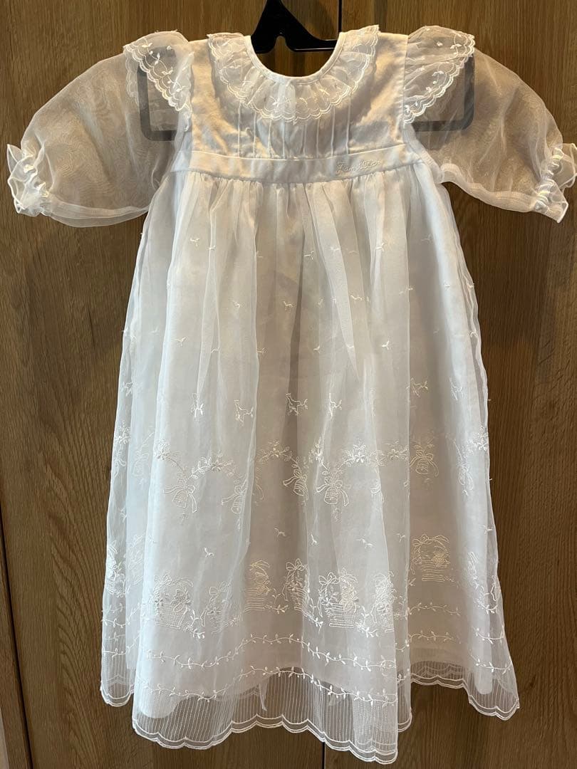 【くまちゃん】ファミリア セレモニー用ベビードレス 帽子セット