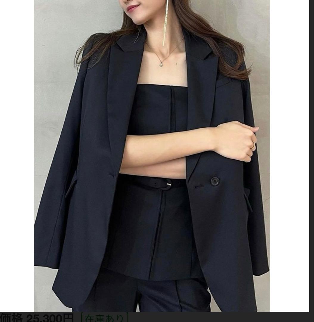 アニュアンスánuansセミダブルテーラードジャケット　ネイビーMサイズ