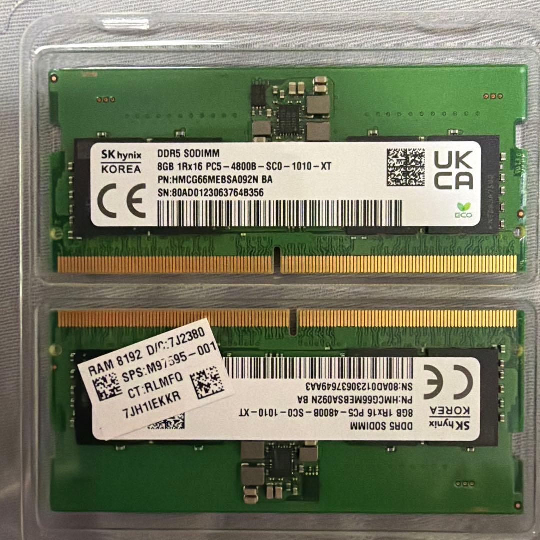 SK hynix DDR5 SODIMM 16GB 4800MHz 2枚組