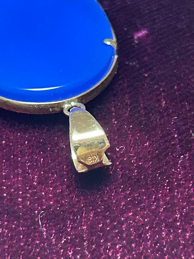 K18 カメオ ペンダントトップ 瑪瑙 天使と三日月 K18YG