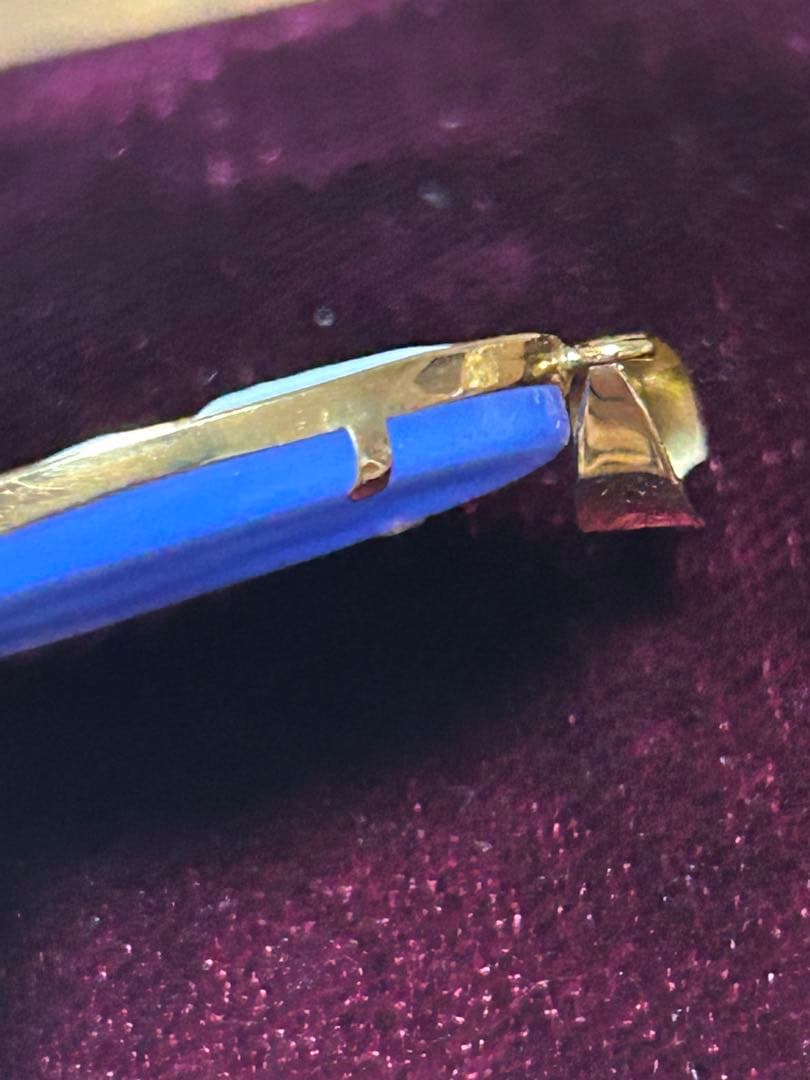 K18 カメオ ペンダントトップ 瑪瑙 天使と三日月 K18YG