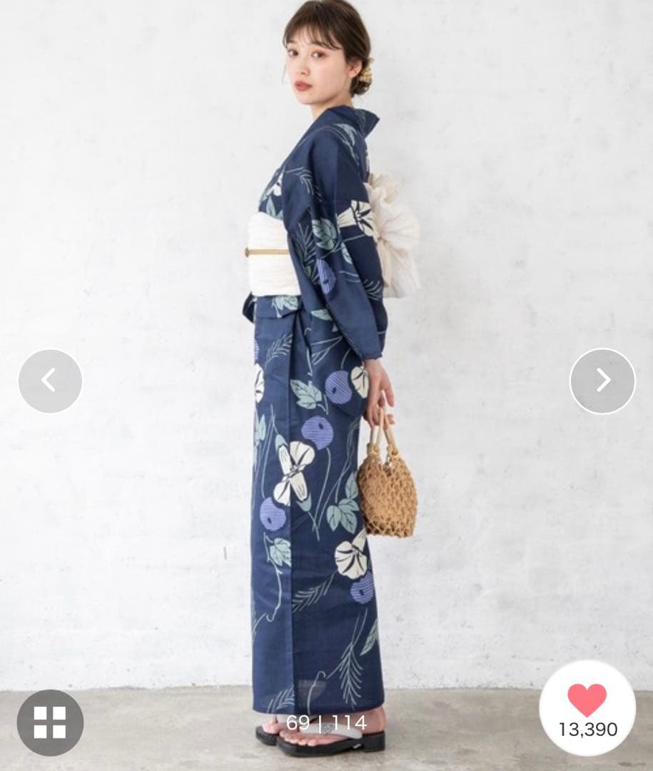 「ゆかた館グレースこだわり浴衣5点セット」＋「帯締め&帯留め」　計7点セット