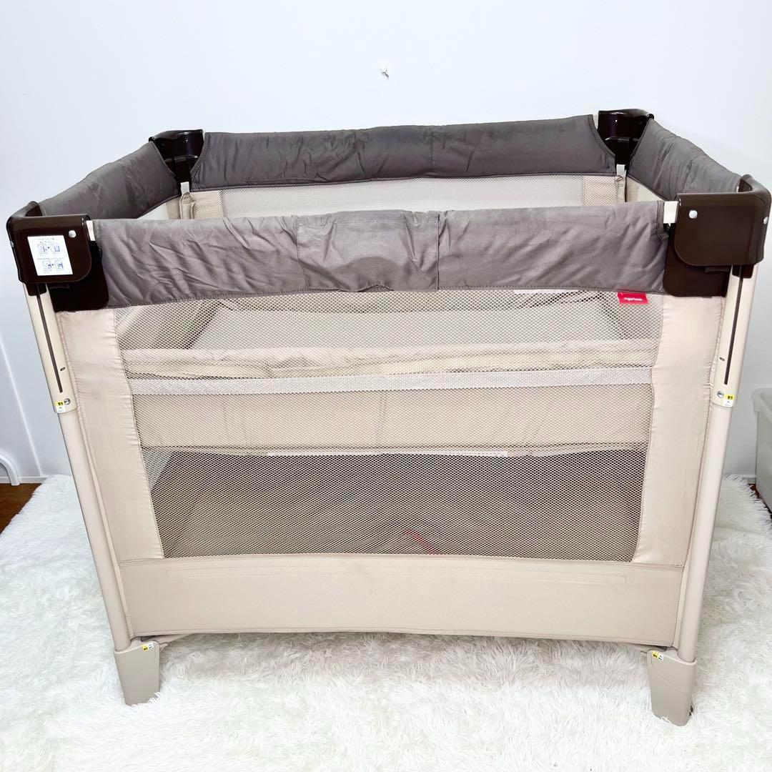 極美品 Aprica ココネルエアー ベビーベッド 折りたたみ 66047
