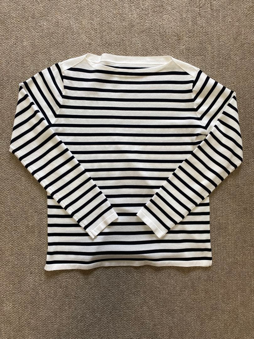 iena SEATTLE度詰めボーダーボートネックニット