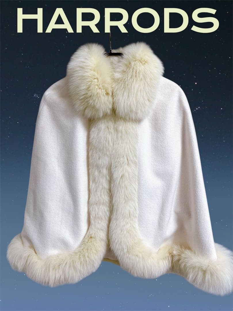 【最終価格】HARRODS ハロッズ ファー ケープコート フォックス 毛皮