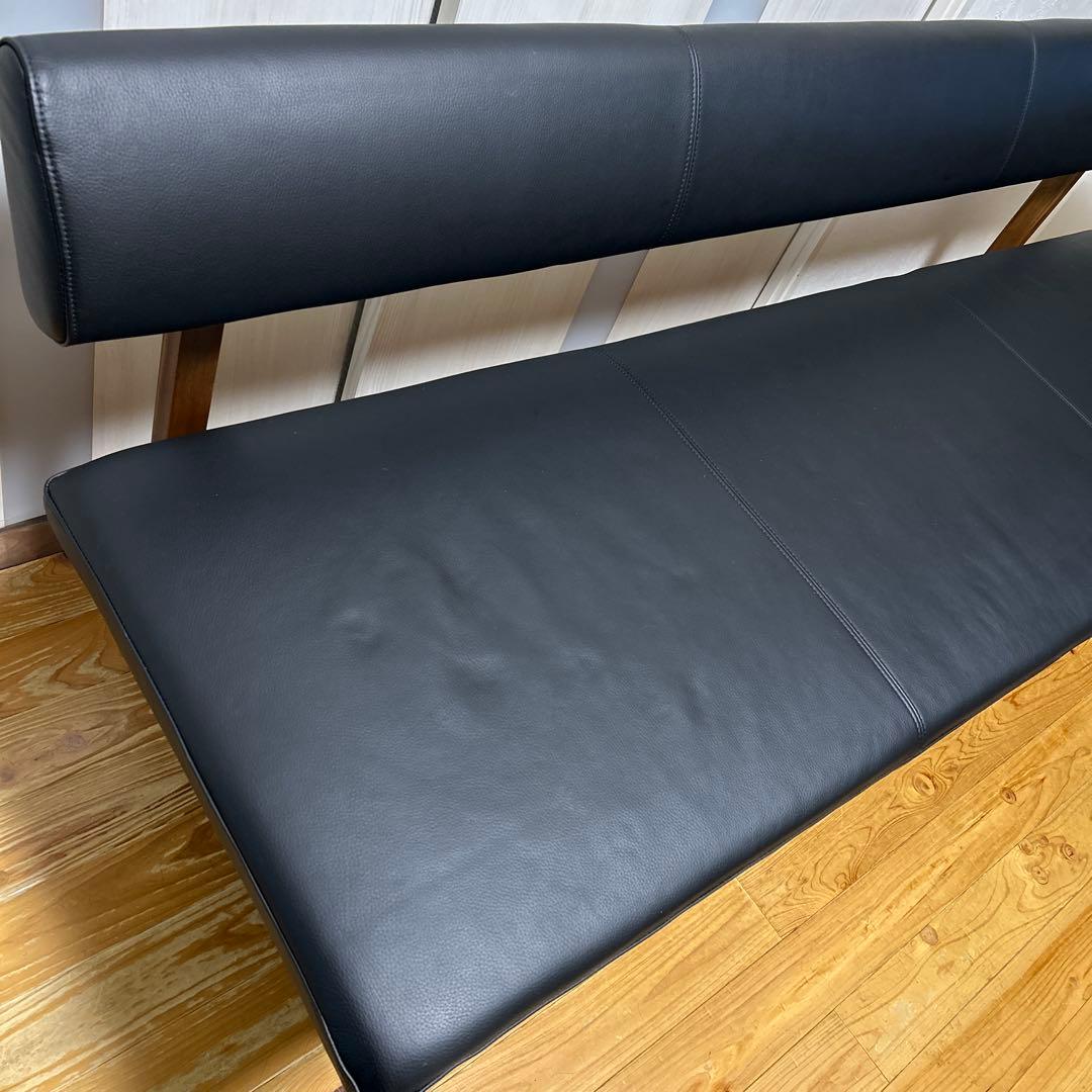 ナガノインテリア　 MOCOA 本革片アームチェア三人掛け　日本製