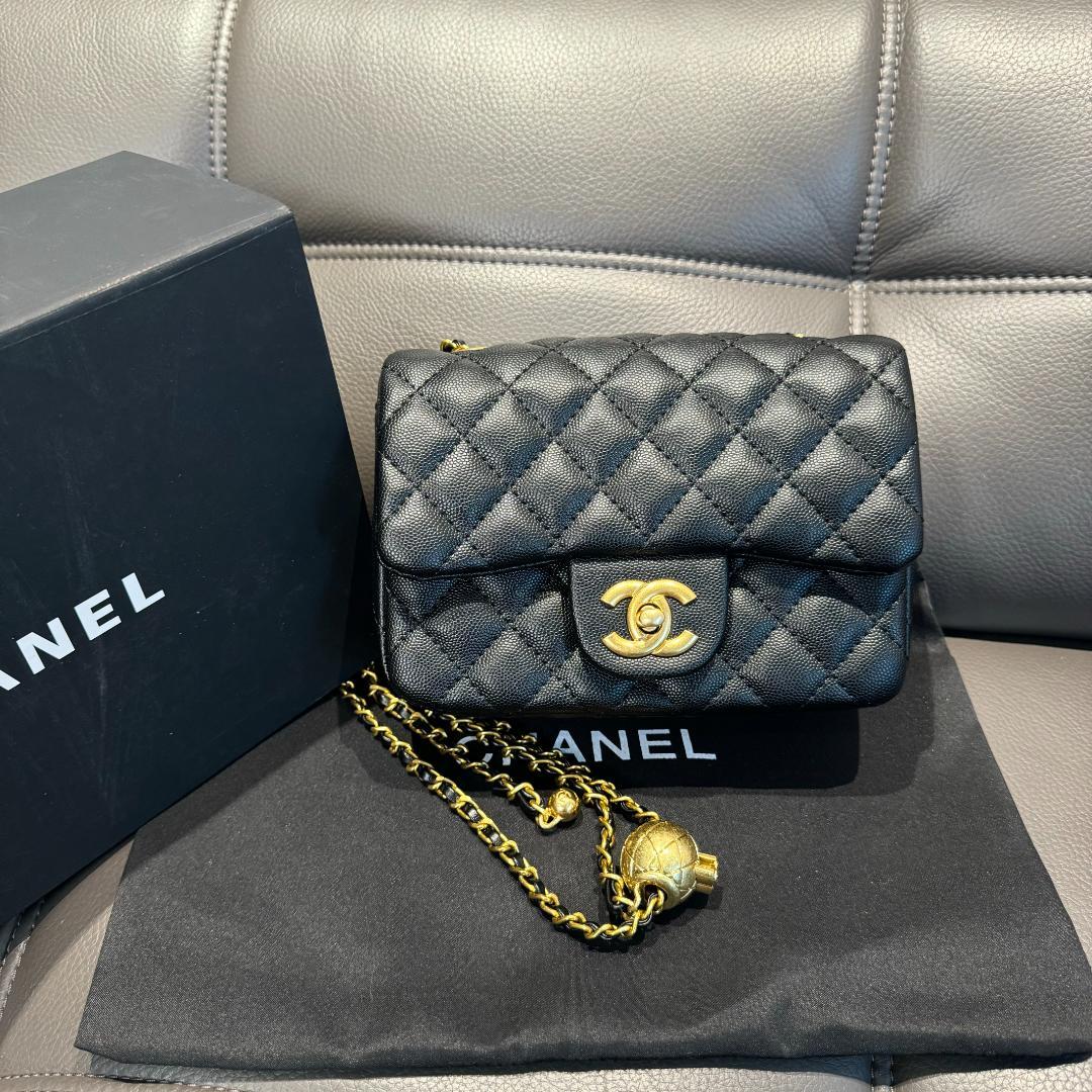 ブラック キルティング ショルダーバッグ