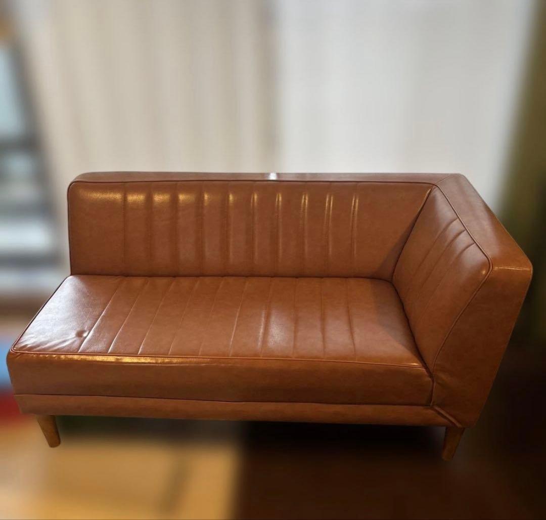 JAM-LDブラウン ストライプデザイン カウチソファ