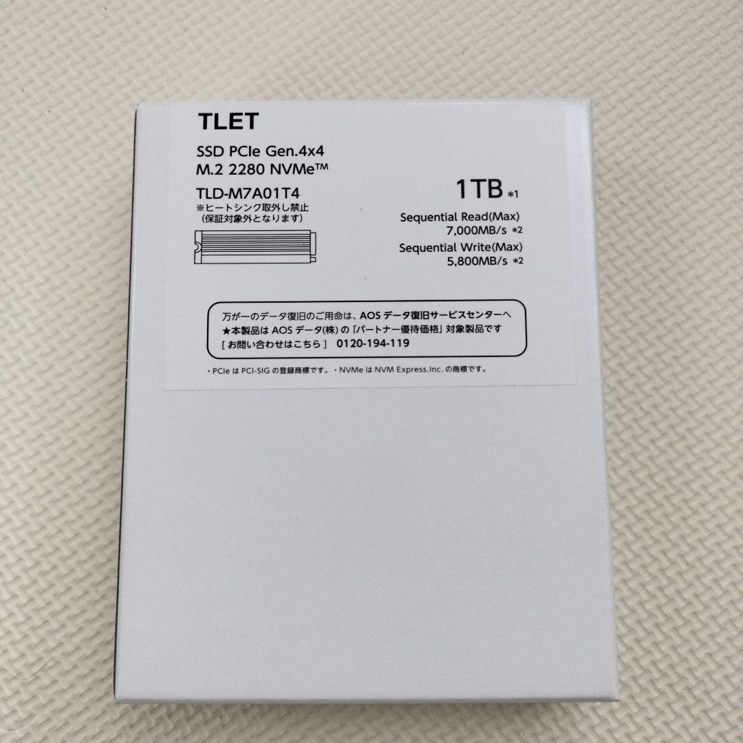 【新品未開封】東芝TLET 1TB SSD PCIe Gen4x4 M.2