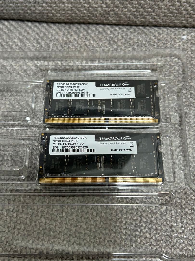 TEAMGROUP メモリDDR4 2666 64GB (32GB x 2枚)