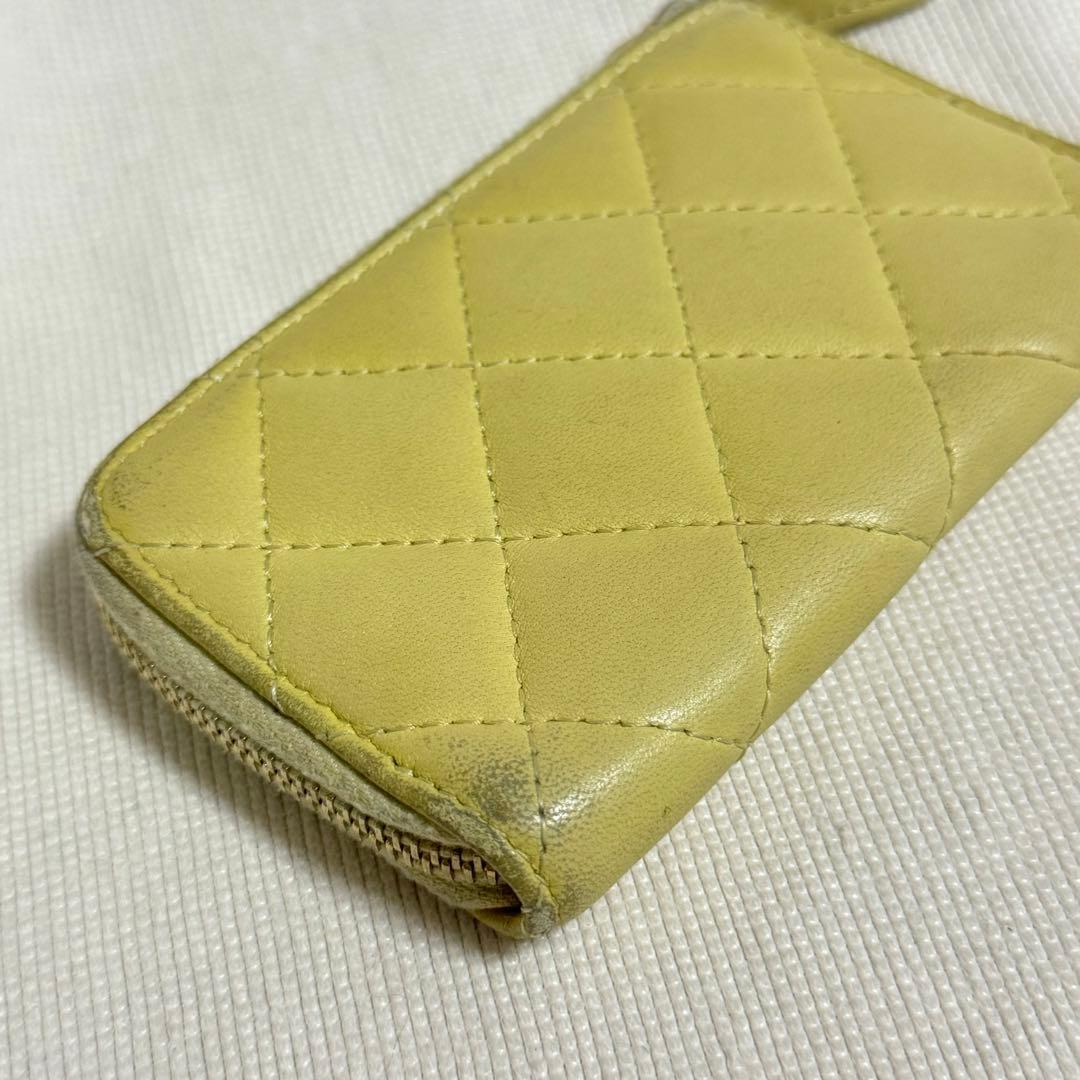 CHANEL シャネル ラムスキン 25番台 ケース キーリング イエロー