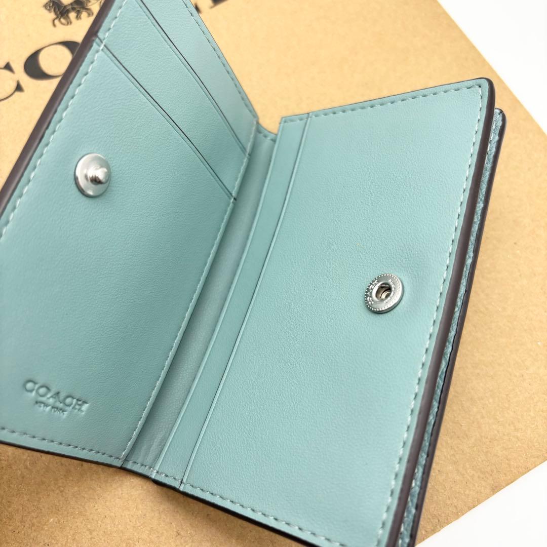 【COACH☆新品】 エッセンシャル ビジネス カード ケース☆アクアマリン