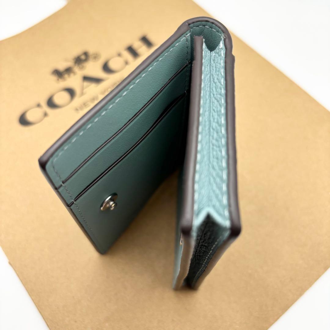 【COACH☆新品】 エッセンシャル ビジネス カード ケース☆アクアマリン