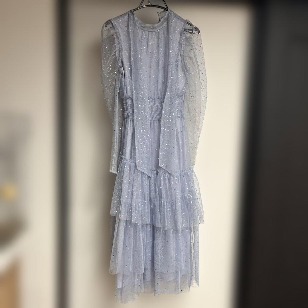 FURFUR ロングスリーブラメチュールドレス