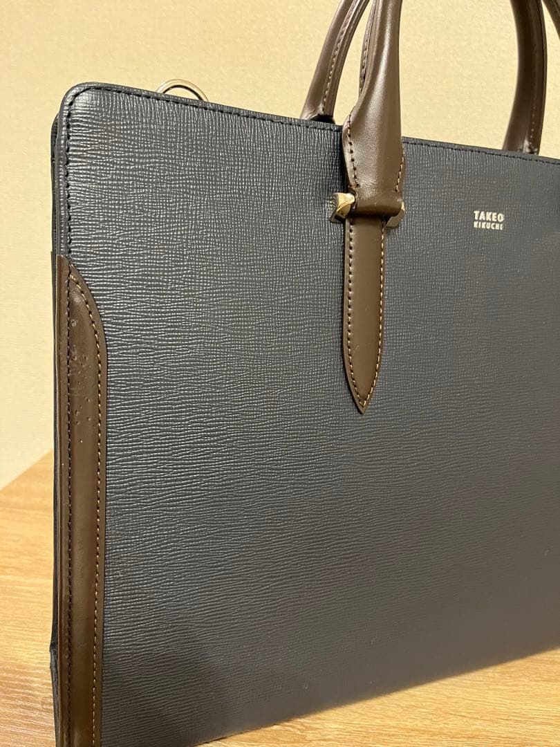 臣*様 TAKEO KIKUCHI ネイビー ビジネスバッグ