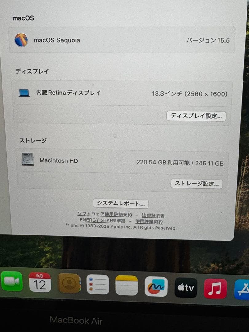 Apple MacBook Air (M1, 2020) 本体 US