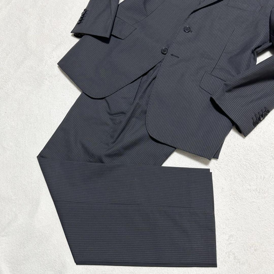 希少XL!美品 ポールスミス 地図柄 伊製 スーツ 袖裏ペイズリー 黒 083