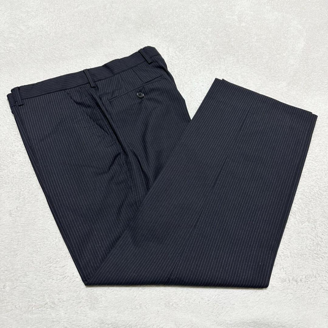 希少XL!美品 ポールスミス 地図柄 伊製 スーツ 袖裏ペイズリー 黒 083