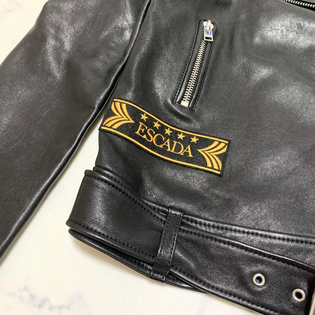 escada【エスカーダ】スパンコール刺繍 ライダースジャケット