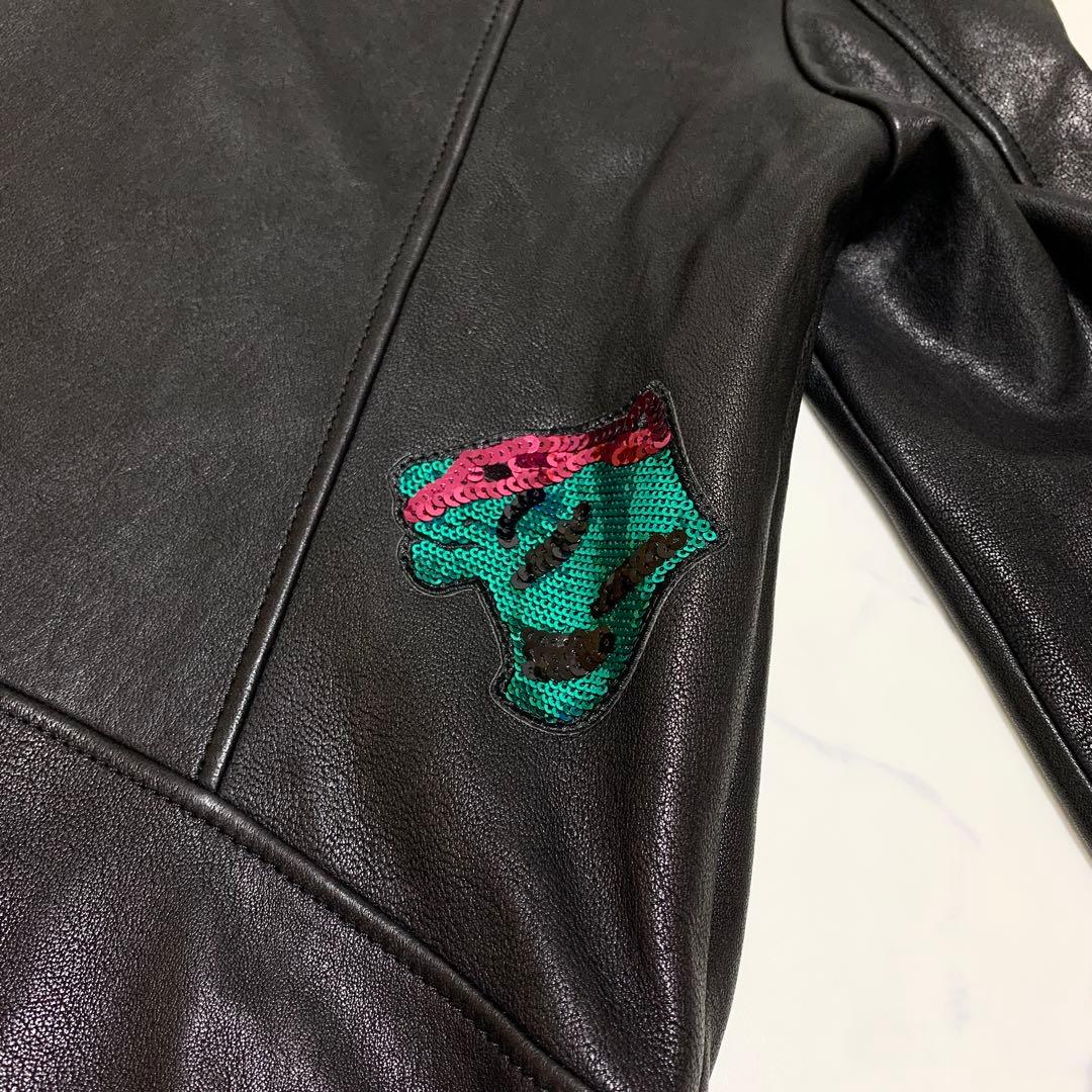 escada【エスカーダ】スパンコール刺繍 ライダースジャケット