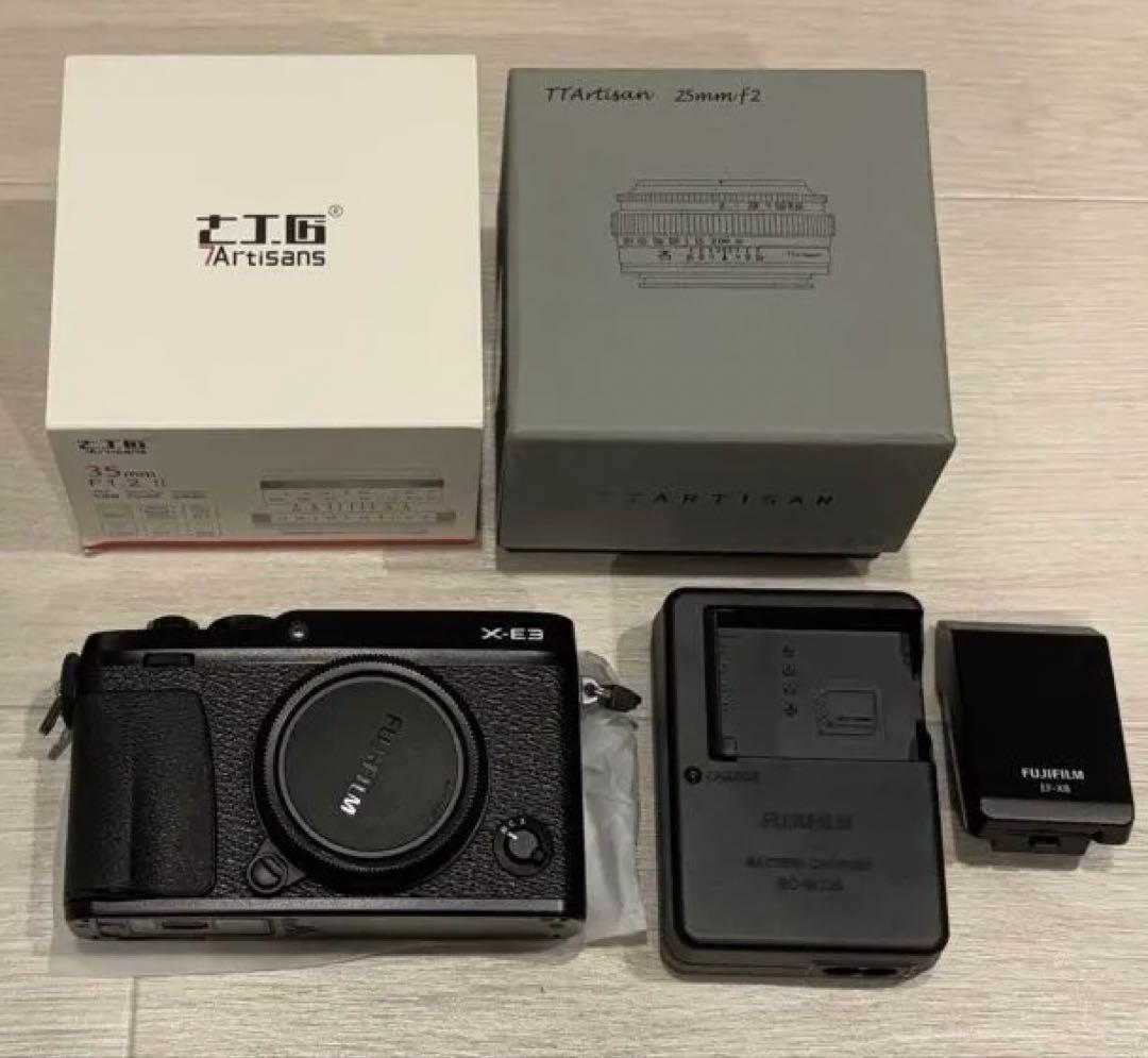 Fujifilm X-E3 ブラック ミラーレス一眼　マニュアルレンズ付