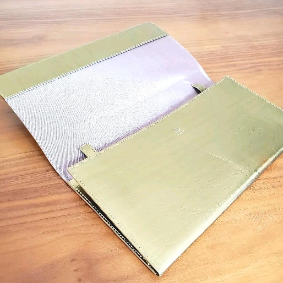 【新品未使用】ナガエプリュス　クラッチバッグ　ハンドバッグ　アンティークゴールド