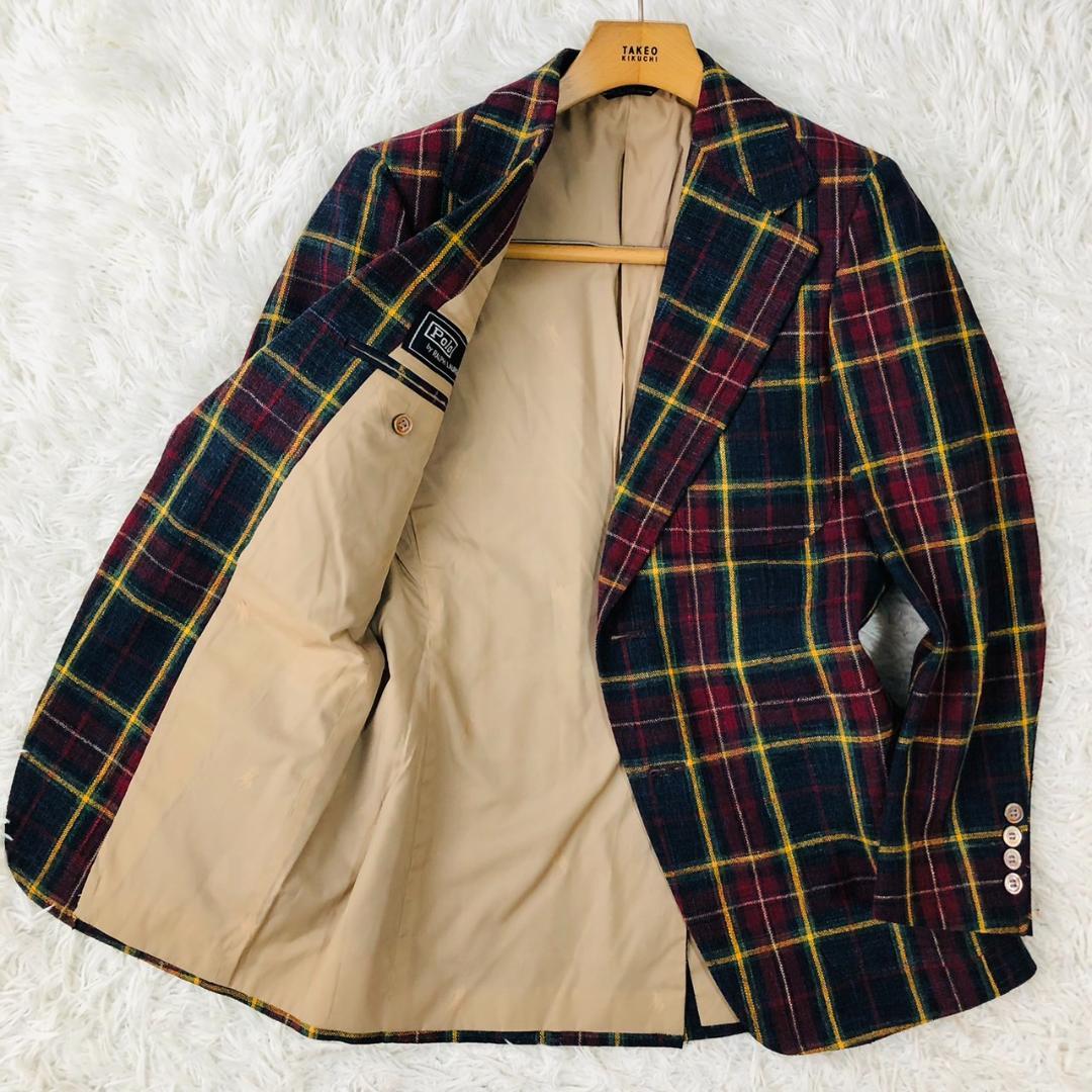 【大人気】ポロバイラルフローレン★チェック柄 テーラードジャケット M相当