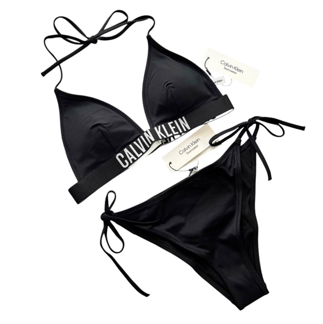 カルバンクライン スイムウェア ロゴ ブラック 水着 ビキニ S