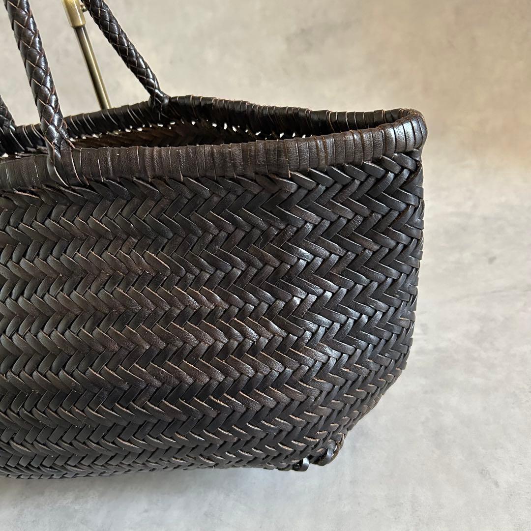 美品ドラゴンDragon メッシュバッグトートバッグレザー肩掛けダークブラウン