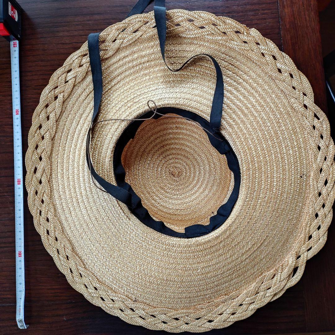 花飾り付き麦わら帽子 ビンテージ