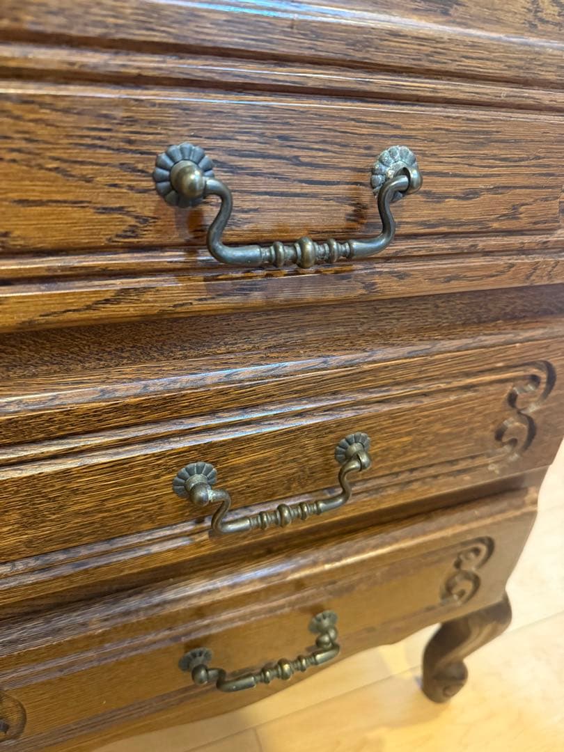 【】三越　ブルージュオーク材 サイドチェスト　電話台　ルーマニア